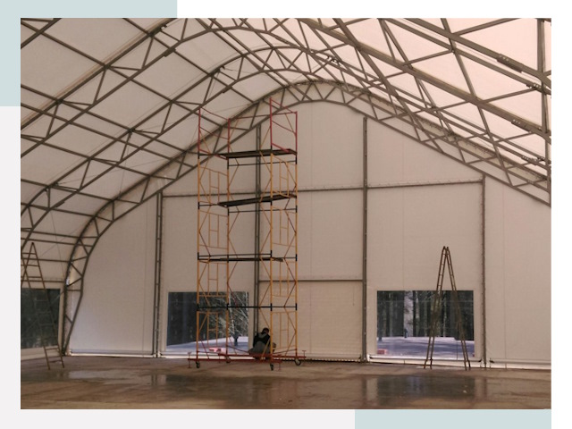 Шатровые ангары в Людинове